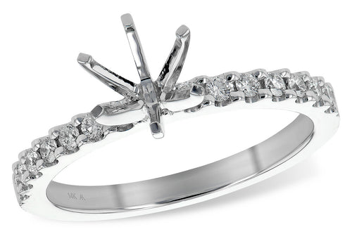 14 Karat White Gold Diamond Semi-Mount Engagement Ring