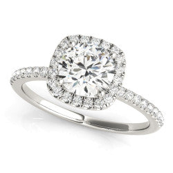 14 Karat White Gold Semi-Mount Engagement Ring