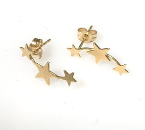 14 Karat Yellwo Gold Estate Star Fashion Earrings