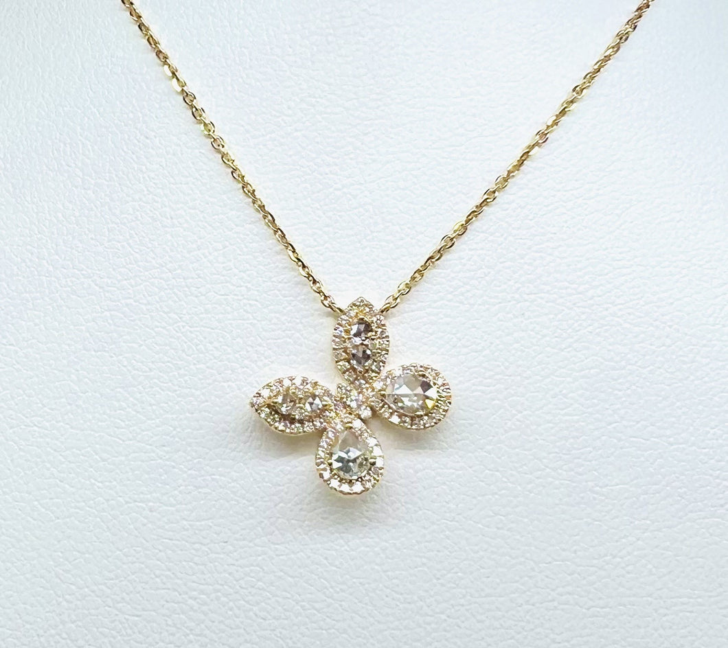 18 Karat Yellow Gold Diamond Necklace