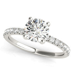 14 Karat White Gold Semi-Mount Engagement Ring