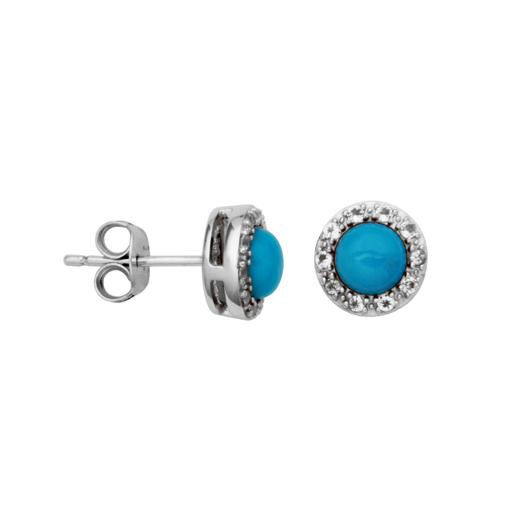 Sterling Silver Turquoise Gemstone Fashion Earrings