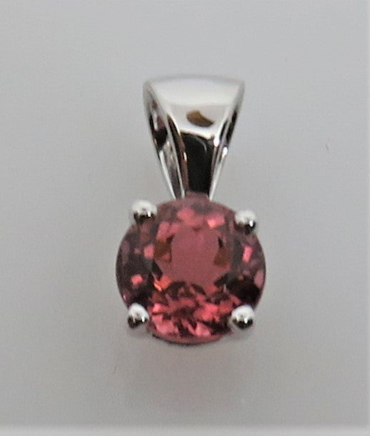 Pink Tourmaline Solitaire Pendant