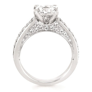 14 Karat White Gold Diamond Engagement Ring Semi Mounting