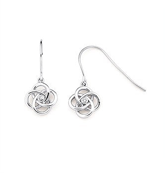 Sterling Silver Diva Diamonds® 'Love Knot' Dangle Earrings
