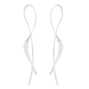 Sterling Silver Flared Crossover Earrings