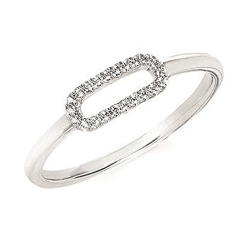 Sterling Silver Diamond Paper Clip Fashion Ring