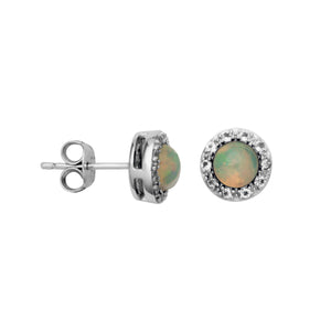 Sterling Silver Ethiopian Opal Gemstone Earrings