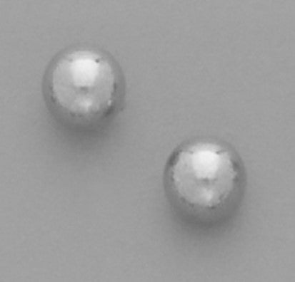 A Pair of White Tone 6 mm Ball Stud Earrings