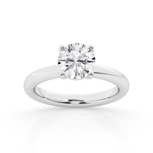 14 Karat White Gold Engagement Ring With Round Lab Grown Diamond