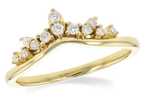 14 Karat Yellow Gold Curved Diamond Anniversary Ring