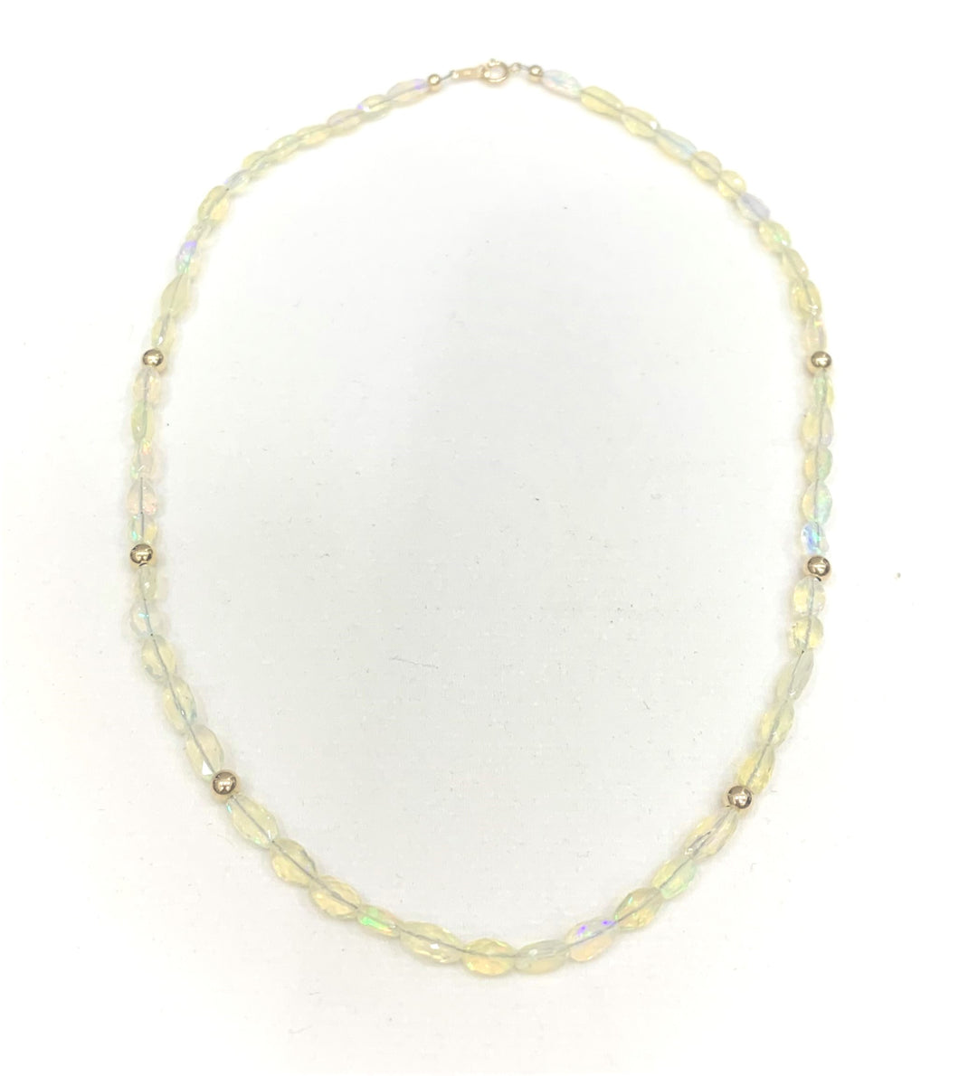 Handmade Ethiopian Opal Bead Necklace