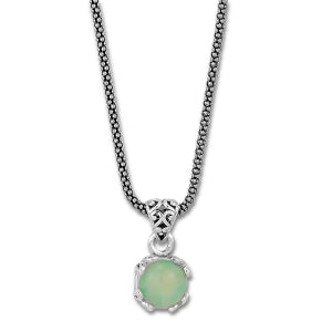 Sterling Silver Opal Gemstone Pendant and Chain