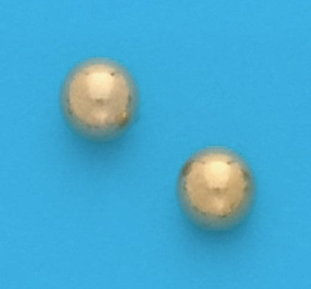 A Pair of Yellow Tone 3 mm Round Ball Stud Earrings