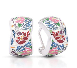 Sterling Silver 'Dragonfly' Hand Painted Enamel Earrings by Belle Etoile