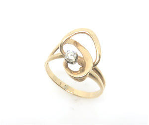 14 Karat Yellow Gold Estate Diamond Fashion Ring