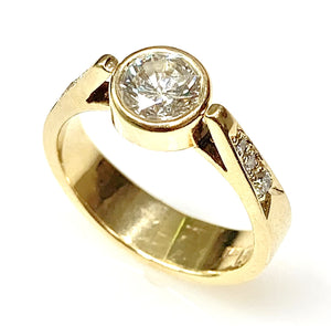 Estate 14 Karat Yellow Gold Diamond Engagement Ring