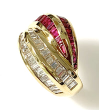 18 Karat Yellow Gold Estate Ruby and Diamond Fashion Ring