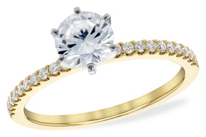 14 Karat Yellow Gold Semi-Mount Diamond Engagement Ring