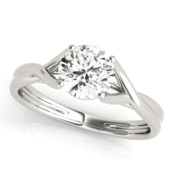 14 Karat White Gold Engagement Ring Mounting