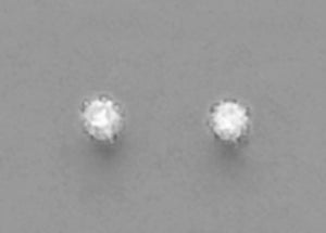A Pair of Yellow tone 3 mm Round Cubic Zirconium Stud Earrings