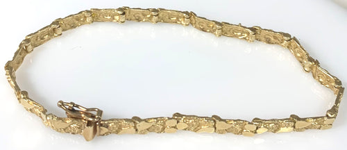 14 Karat Yellow Gold Estate Nugget Bracelet
