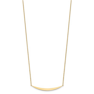 Leslie's 14 Karat Yellow Gold Curved Bar Necklace