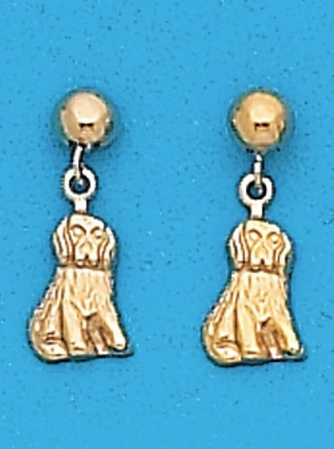 A Pair of Yellow Tone Dangle Dog Earrings