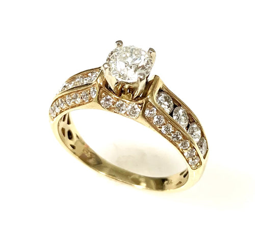 14 Karat Yellow Gold Estate Diamon Engagement Ring