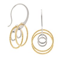 Sterling Silver and Yellow Gold Plated 'Circle Serenity' Earrings
