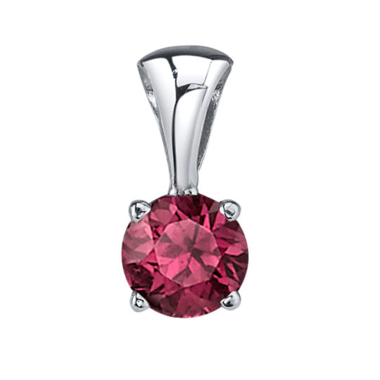 Rhodolite Garnet Solitaire Pendant