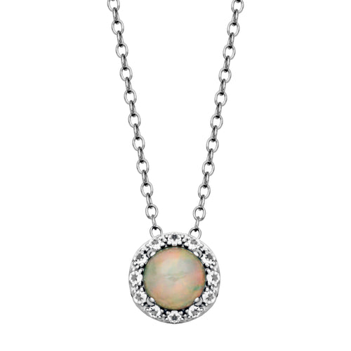 Sterling Silver Ethiopian Opal Gemstone Fashion Pendant