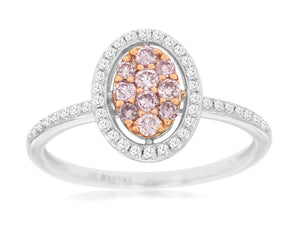 14 Karat White and Rose Gold Diamond Fashion Ring