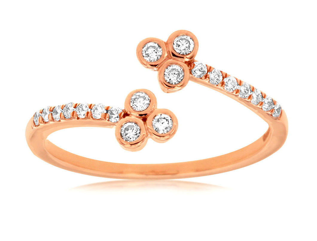 14 Karat Rose Gold Diamond Fashion Ring