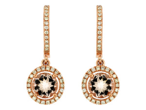 Morganite and Diamond Rose Gold Earrings