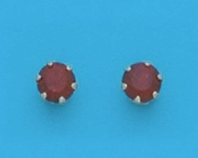 A Pair of Simulated Swarovski Crystal January (Garnet) Birthstone Stud Earrings