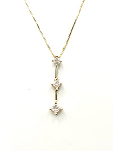 Estate 14 Karat Yellow Gold Diamond Fashion Necklace