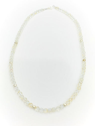 Handmade Clear Quartz Bead Necklace