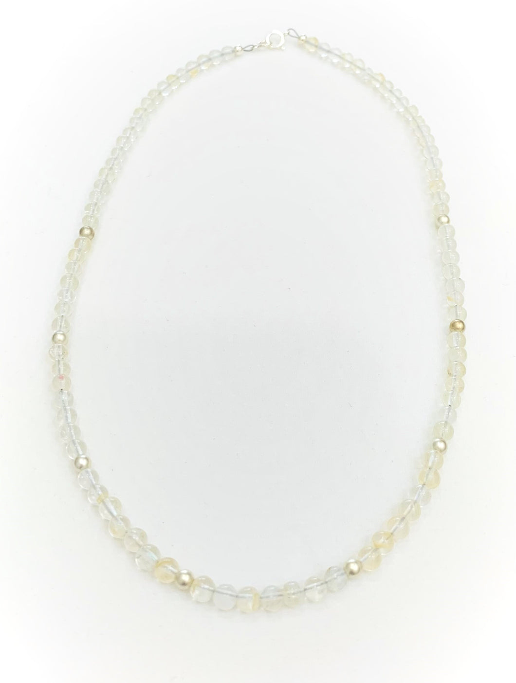 Handmade Clear Quartz Bead Necklace