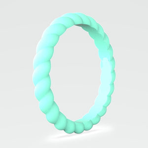 Lady's Spiral Turquoise TruBand Silicone Ring