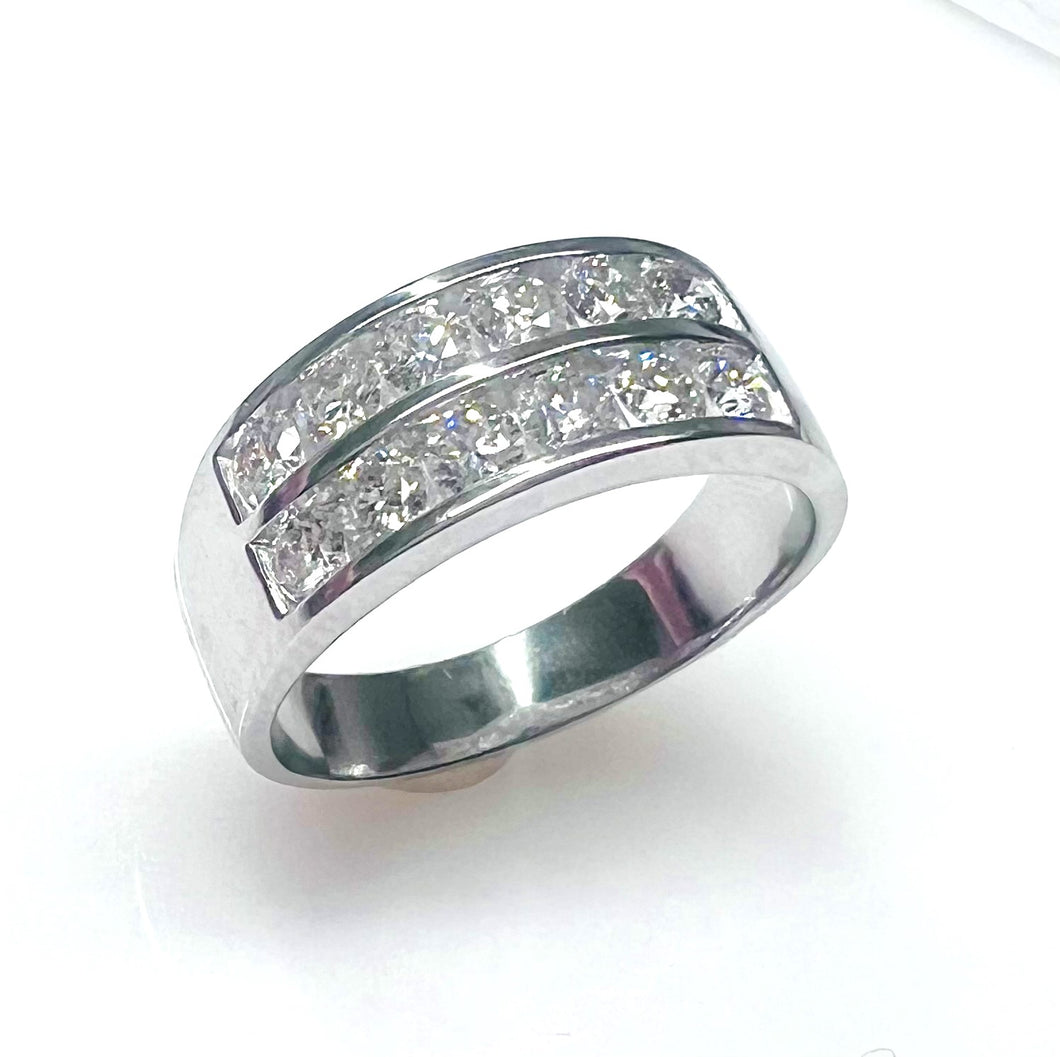 14 Karat White Gold Diamond Anniversary Ring