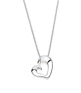 Sterling Silver Diva Diamonds "heart" Desisgn Fashion Pendant