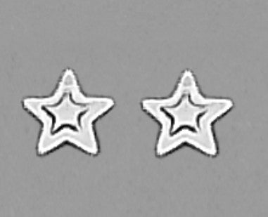 A Pair of White Tone Double Star Earrings