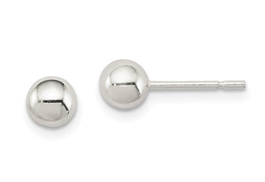 Sterling Silver 4 mm Ball Stud Earrings