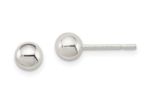 Sterling Silver 6 mm Ball Stud Earrings