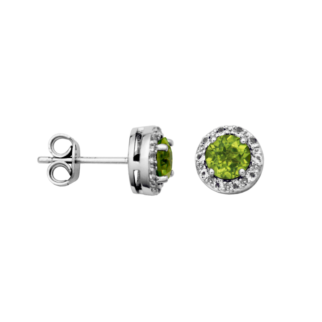 Sterling Silver Peridot Gemstone Fashion Earrings