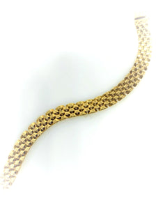 14 Karat Yellow Gold Panther Link Fashion Bracelet
