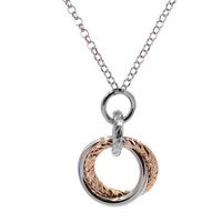 Sterling Silver and Rose Plated "Love Knot" Pendant