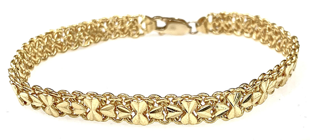 18 Karat Yellow Gold Estate Fancy Link Bracelet