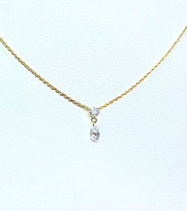 18 Karat Yellow Gold Diamond Necklace